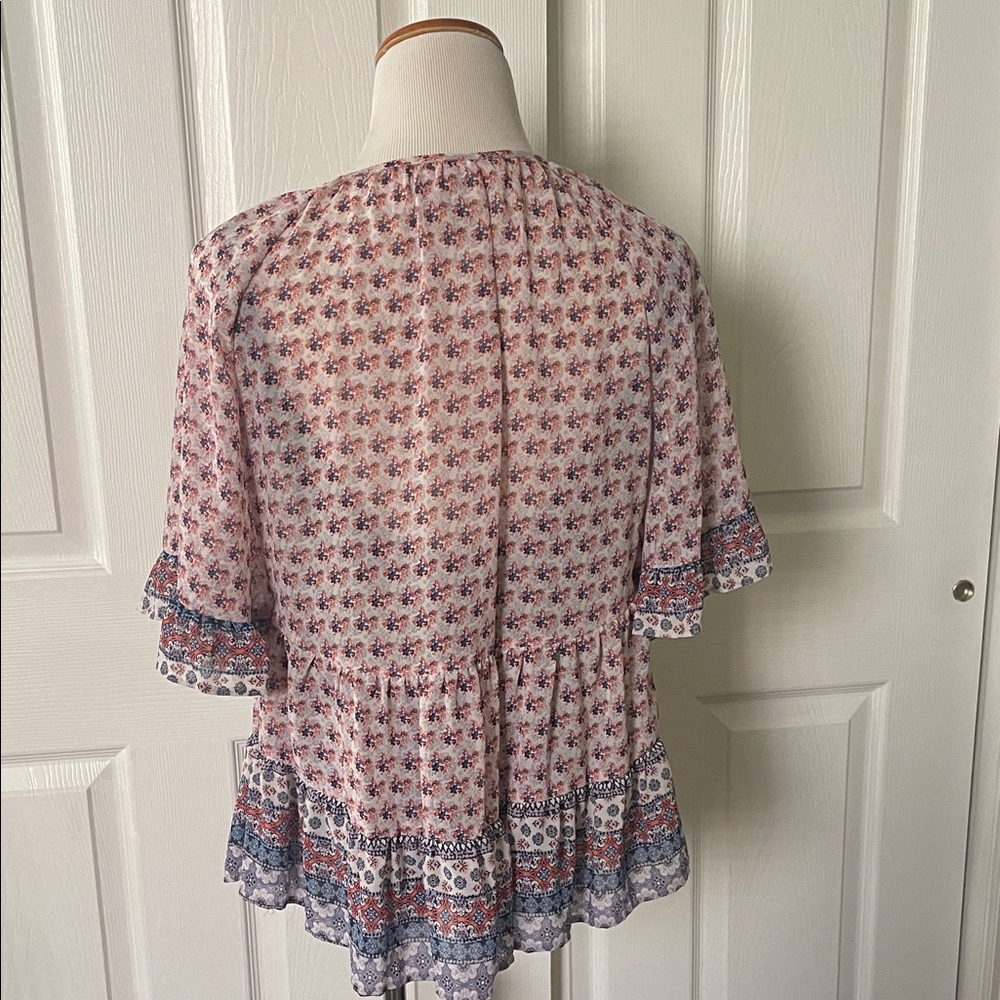 Knox Rose Pink and Blue Patterned Blouse - Picture 7 of 7